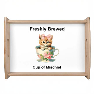 Whimsical Cat Serving Tray
