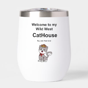 Whimsical Cat Thermal Wine Tumbler