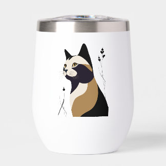 Whimsical Cat Thermal Wine Tumbler