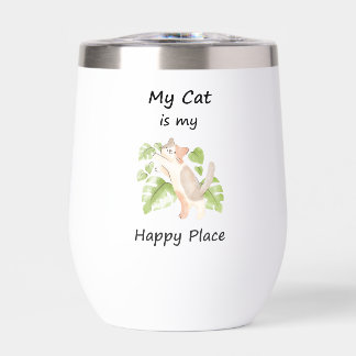 Whimsical Cat Thermal Wine Tumbler