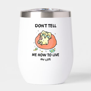 Whimsical Cat Thermal Wine Tumbler