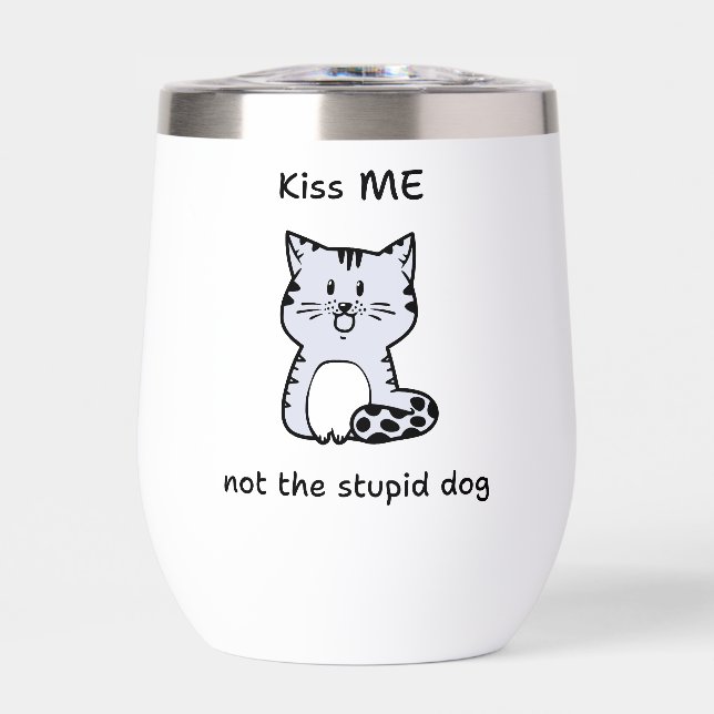 Whimsical Cat Thermal Wine Tumbler (Front)