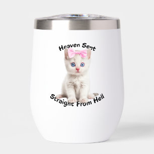 Whimsical Cat Thermal Wine Tumbler