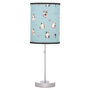 Whimsical Cat & Wine Lamp: Perfect for Cat Lovers Table Lamp