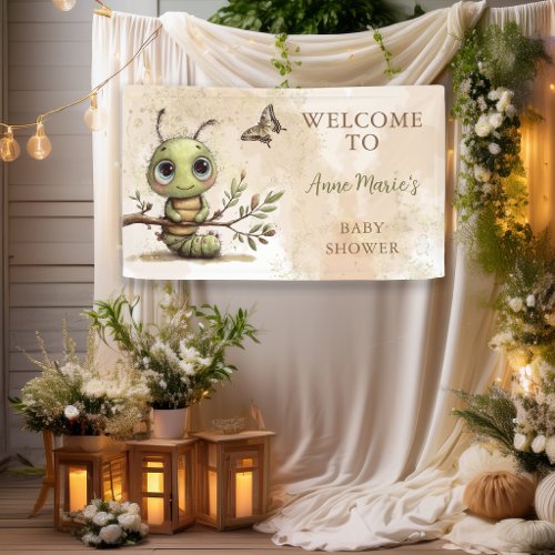 Whimsical Caterpillar Ready to Soar Baby Shower  Banner