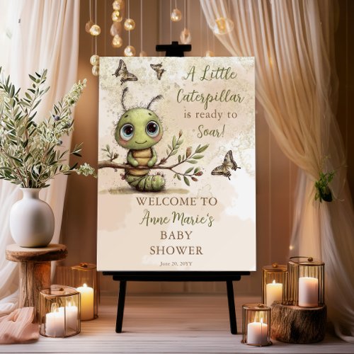 Whimsical Caterpillar Ready to Soar Baby Shower Foam Board