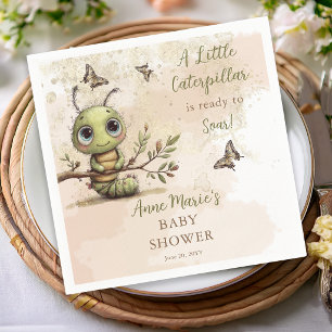 Whimsical Caterpillar Ready to Soar Baby Shower Napkins