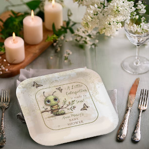 Whimsical Caterpillar Ready to Soar Baby Shower  Paper Plates