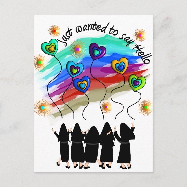 Whimsical Catholic Nun Greeting Cards | Zazzle