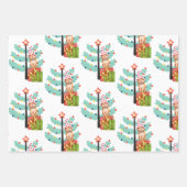 Whimsical Cats in Hats and Christmas Pattern Wrapping Paper Sheets (Front 3)