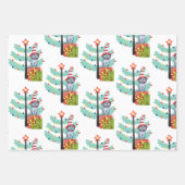 Whimsical Cats in Hats and Christmas Pattern Wrapping Paper Sheets (Front 2)