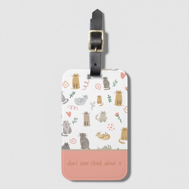 Whimsical Cats Luggage Tag (Front Vertical)