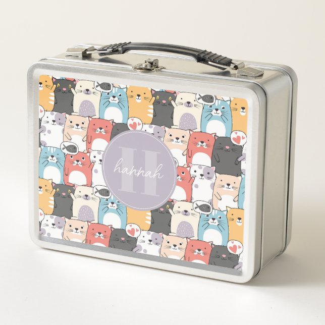 Whimsical Cats Metal Lunchbox (Front)