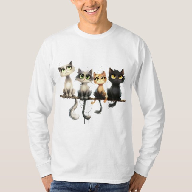 WHIMSICAL CATS T-Shirt (Front)