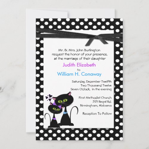 Whimsical Cats Wedding Invitation