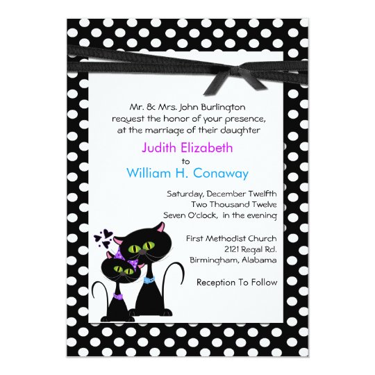 Whimsical Cats Wedding Invitation
