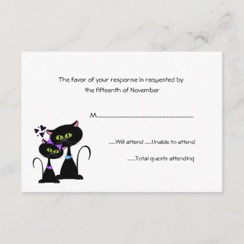 Whimsical Cats Wedding Rsvp by DizzyDebbie at Zazzle