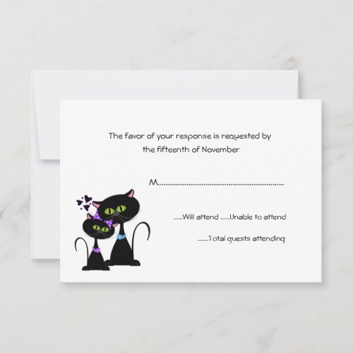 Whimsical Cats Wedding RSVP