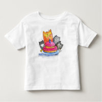 Whimsical Cats with Birthday Cake