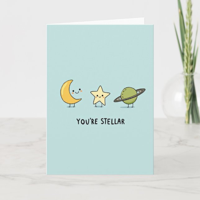 Whimsical Celestial Birthday Card (Front)