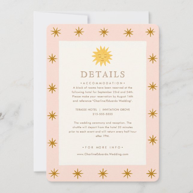 Whimsical Celestial Folk Details  Invitation (Front)