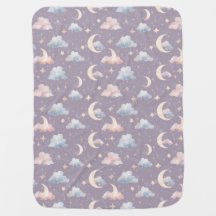 Whimsical Celestial Moon Stars Watercolor Pastels