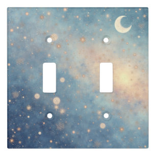 Whimsical Celestial Night Sky Abstract Light Switch Cover