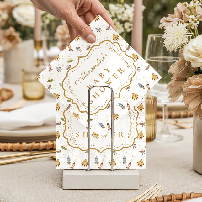 Whimsical Celestial Safari Baby Shower Napkins (Creator Uploaded)