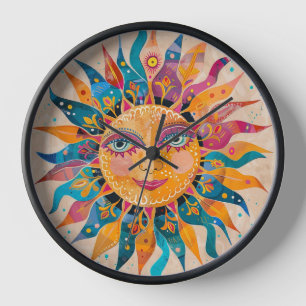 Whimsical Celestial Sun Clock