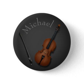 Whimsical Cello & Bow Custom Classical Musician's Button