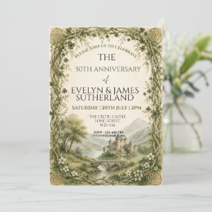 Whimsical Celtic Irish Castle Enchanted Forest Invitation