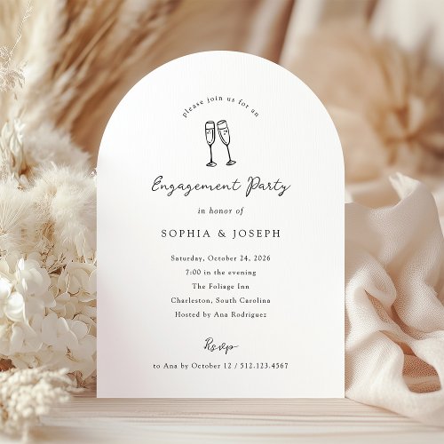 Whimsical Champagne Glasses | Engagement Party Invitation