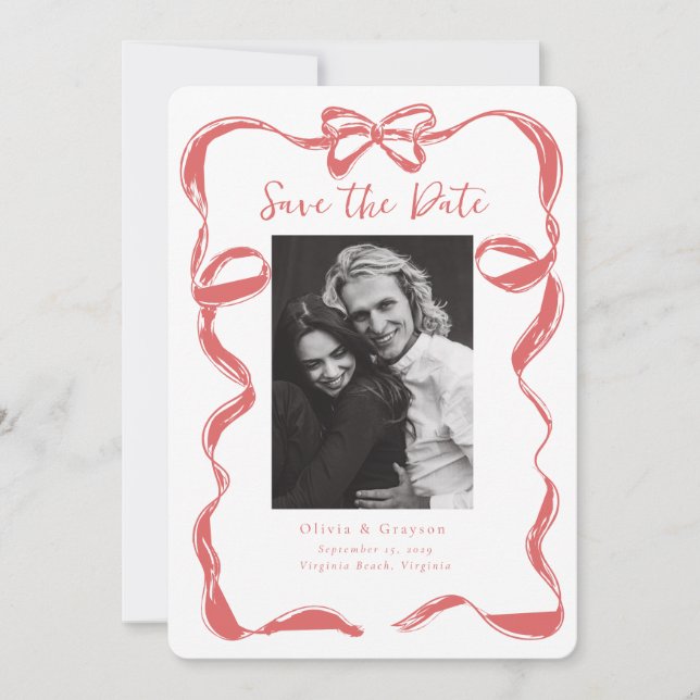 Whimsical Champagne Tower Save the Date Hand Drawn (Front)