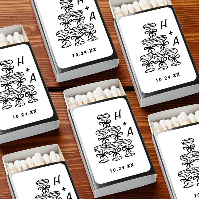 Whimsical Champagne Tower Wedding Favors Matchboxes (Creator Uploaded)