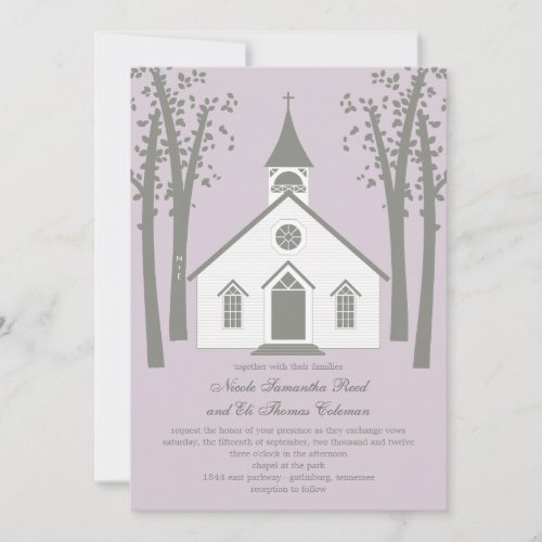 Whimsical Chapel Wedding Invitation