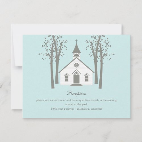 Whimsical Chapel Wedding Reception Enclosure Card