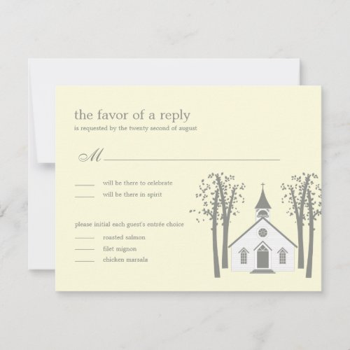 Whimsical Chapel Wedding RSVP / Response Card Announcements