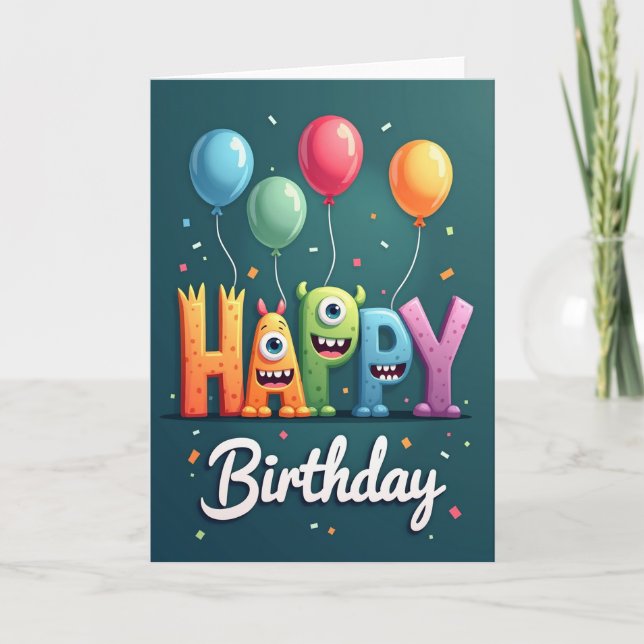 Whimsical Characters Birthday Card (Front)