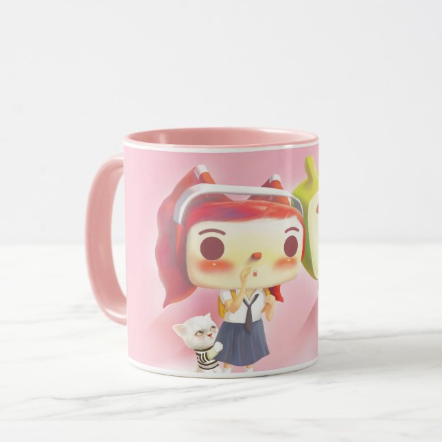 Whimsical Characters with Cat Mug (Front Left)
