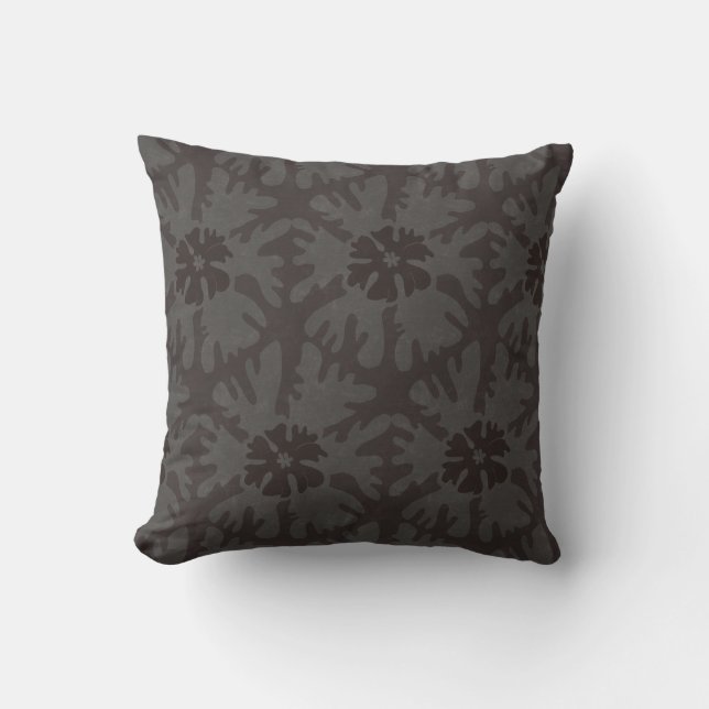 Whimsical Charcoal Modern Christmas Star Throw Pillow (Front)