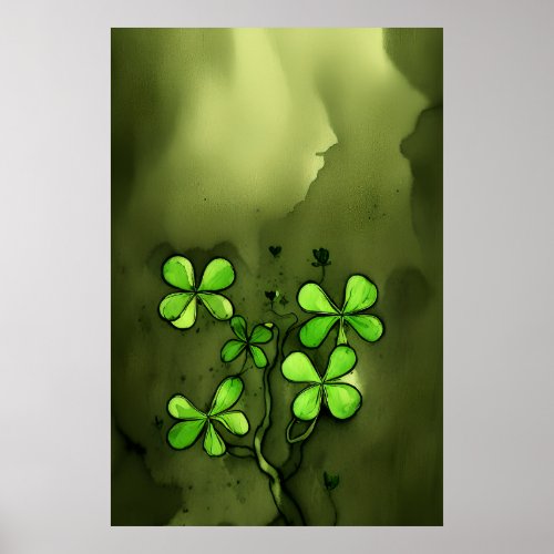 Whimsical Charming Clovers Poster