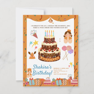 Whimsical Charming Watercolor Chic Birthday Magic Invitation
