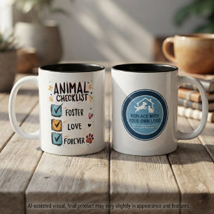 Whimsical Cheerful Pet Foster Failure Celebration Two-Tone Coffee Mug
