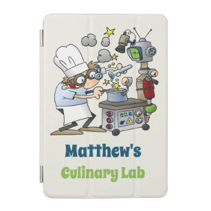 Whimsical Chef and Science Culinary Lab Cartoon iPad Mini Cover