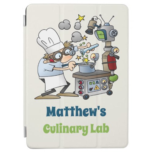 Whimsical Chef and Science Culinary Lab Cartoon iPad Air Cover