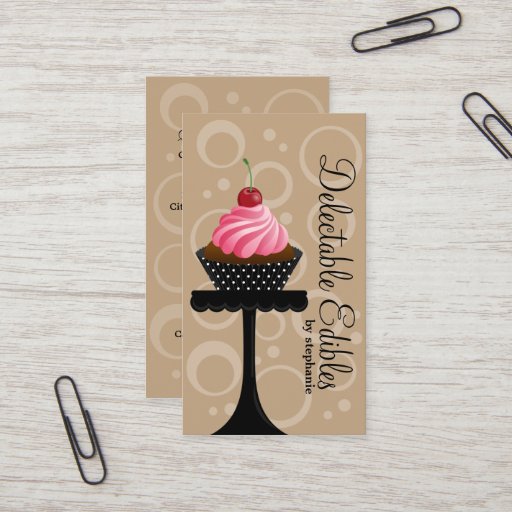 Customizable Cupcake Bakery Business Cards