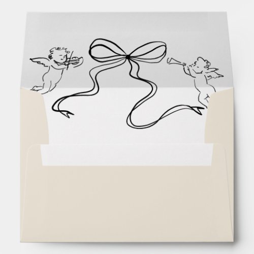 Whimsical Cherub Wedding Envelope