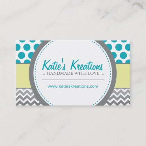 Whimsical Chevron and Dots Business Card