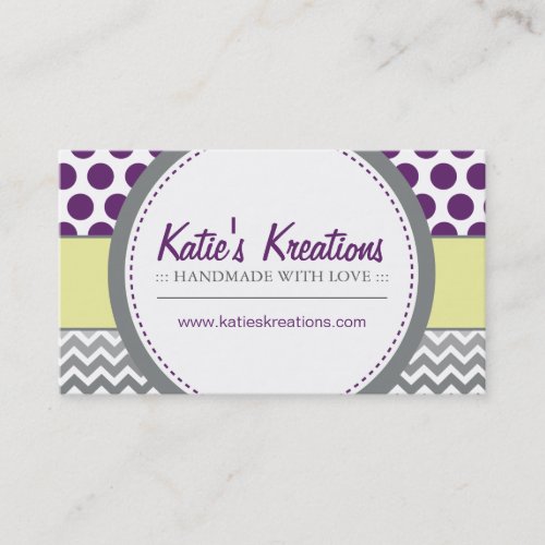 Whimsical Chevron and Dots Business Card