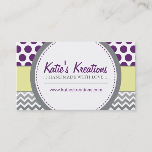 Customizable Whimsical Chevron and Dots Business Card